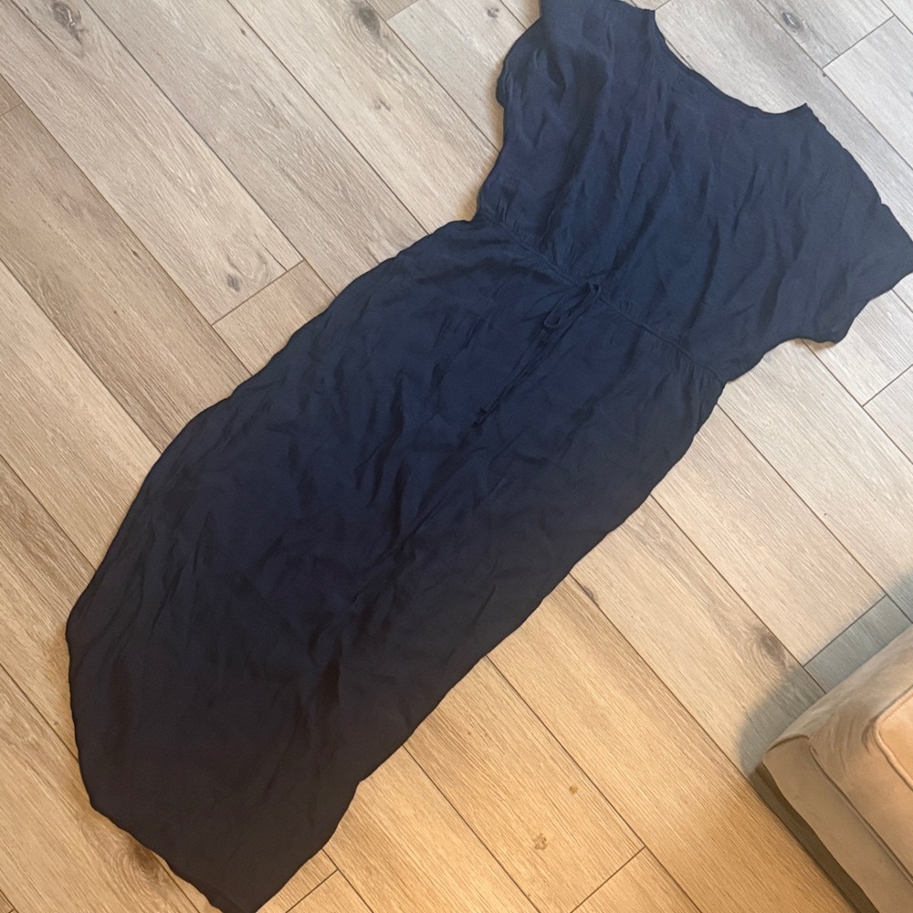 Cupshe Women’s Navy Midi swim coverup with Drawstring Waist